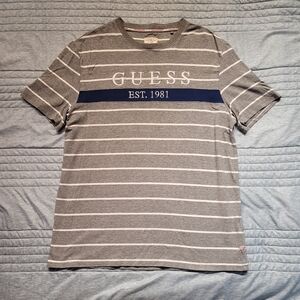 Guess Kids Gray Tee with Blue Stripe